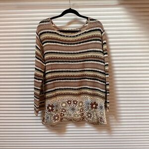 Vintage Flower Crochet Sweater
